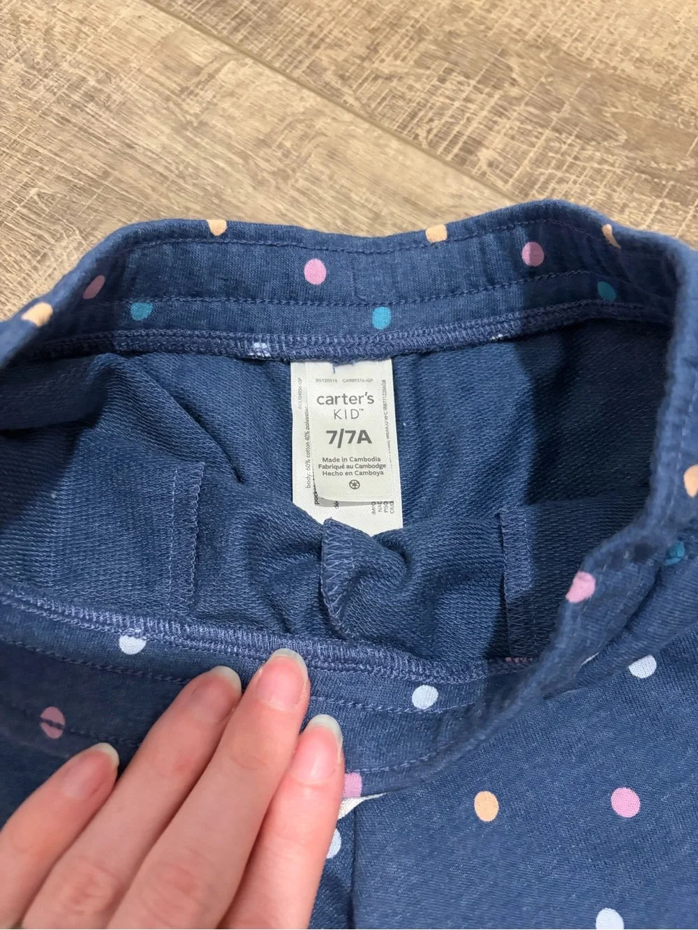Carter's Navy Polka Dot Shorts with White Tie